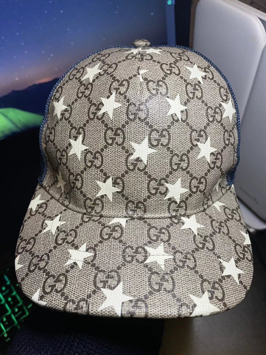 Gucci GG Supreme Baseball Hat, Size S, Black