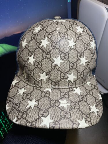 Casquette Gucci Boys GG Supreme Stars taille L ~56 cm - Photo 1/8