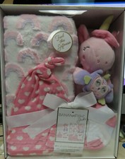 NWT BANANAFISH STUDIO 4PC. COZY GIRL DREAM SET. BLANKET, PLUSH TOY, HAT/ SOCKS