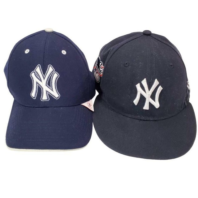 New York Yankees Adjustable Cap Top Hat Logo Navy Blue Twins