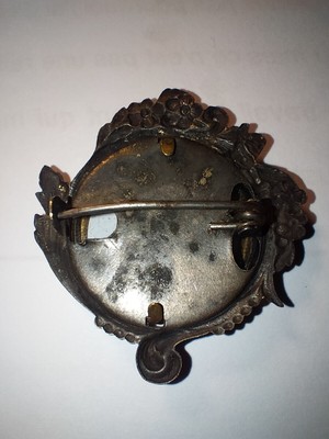 Broche Vintage Porte-photo Ancienne - Bijou Ancien Avec Traces D'oxydation