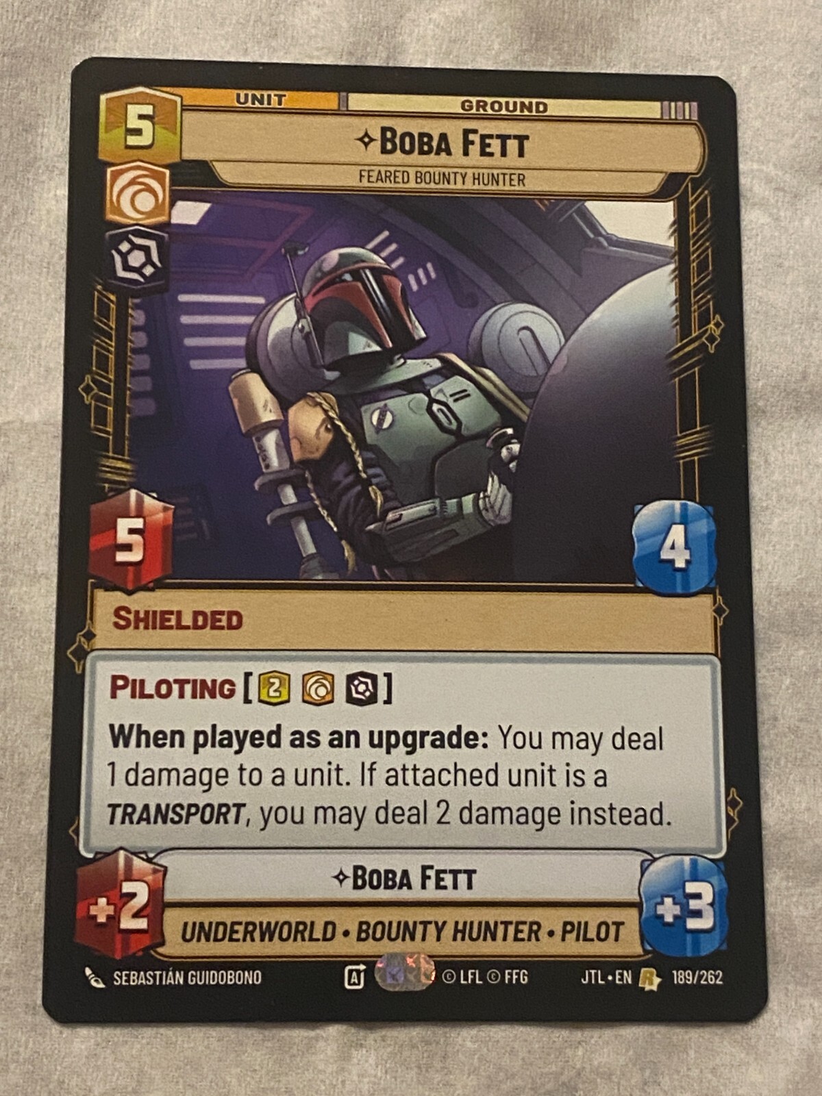 STAR WARS UNLIMITED JTL BOBA FETT Rare Card NM