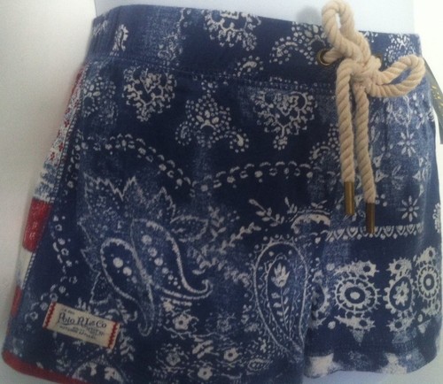 Ralph Lauren Girls Shorts~Blue Red Bandana Pattern~Cotton~Size 5~NWT - Picture 2 of 9