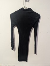 Windsor Black Ribbed Knit Mock Neck Dress Women's XS