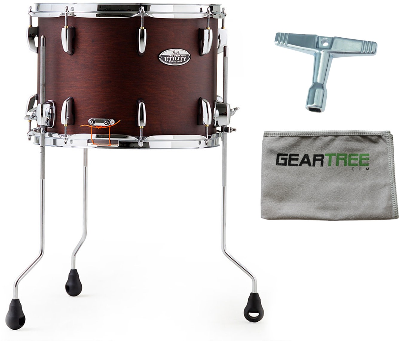 Pearl Modern Utility 14in x 10in Maple Floor Snare Satin Mahogany w Cloth and 72490₽