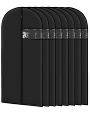Garment Bags for Hanging Clothes 8 packs Washable Black Suit Bags for Closet ...