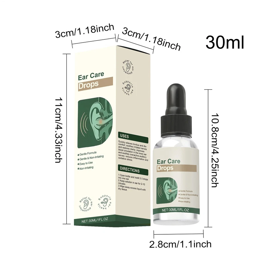 Gotas para el cuidado del oído 30 ml-Kreain Nature fórmula suave - Aliviar el tinnitus Foto 2 de 4