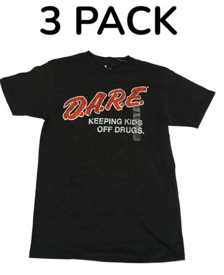 3-PACK NEW D.A.R.E. Men's Short Sleeve Graphic T-Shirt - Black