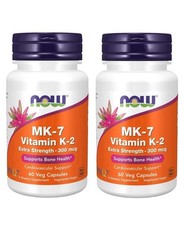 Now Foods MK-7 Vitamin K-2 Extra Strength 300 mcg - 60 Veg caps 2 Pack 04/26
