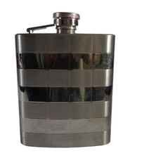 VINTAGE POLISHED STAINLESS STEEL HIP FLASK: PIER 1: 18/8. EXCELLENT CONDITION