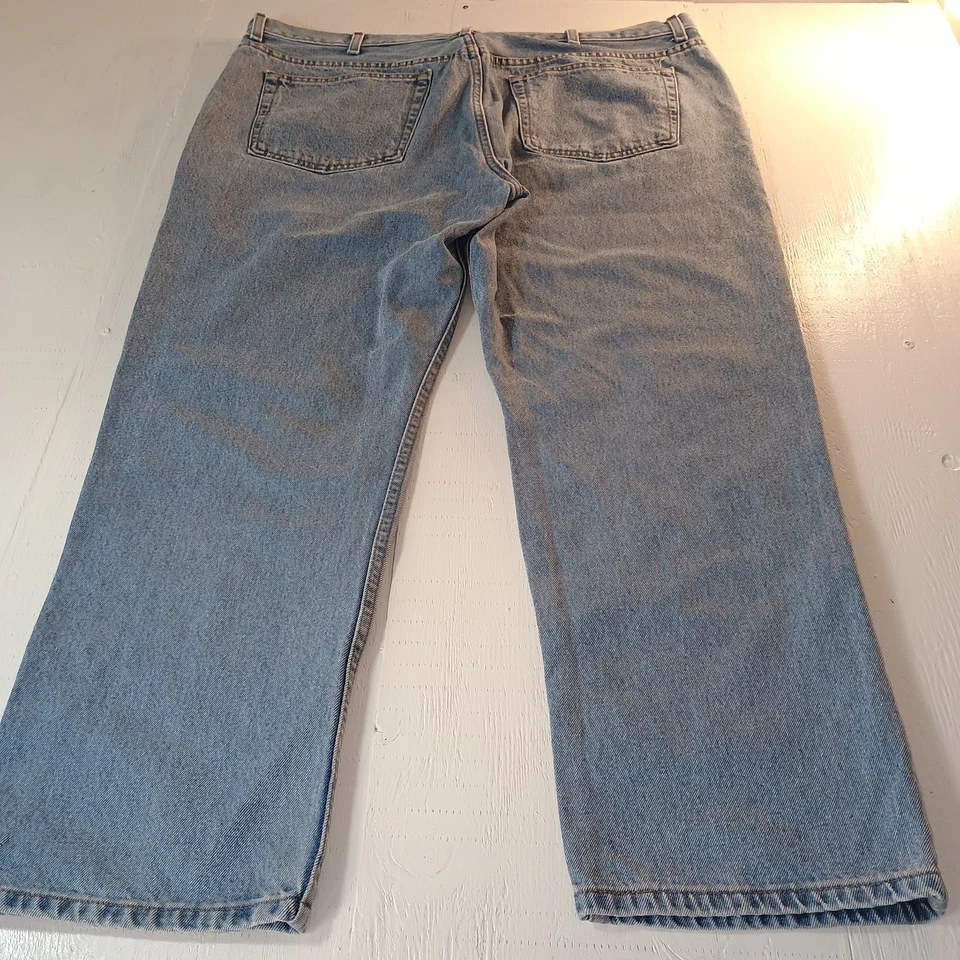 Men's 42x30 Denim Blue Jeans 5-Pocket 100% Heavy Cotton Cozy Durable Relaxed Fit - Image 4 of 4