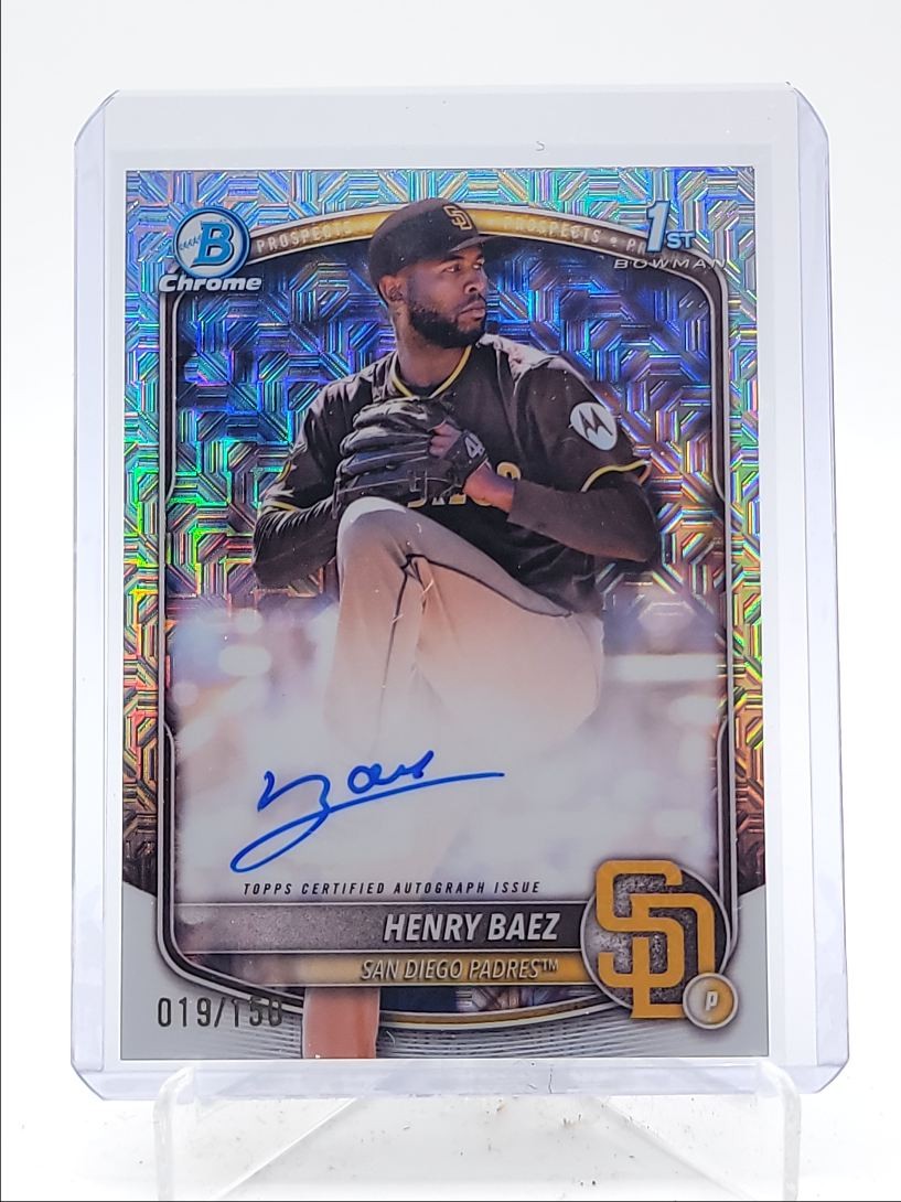 HENRY BAEZ 2025 BOWMAN CHROME 1ST AUTOGRAPH CHOICE HTA AUTO /150 Q3481