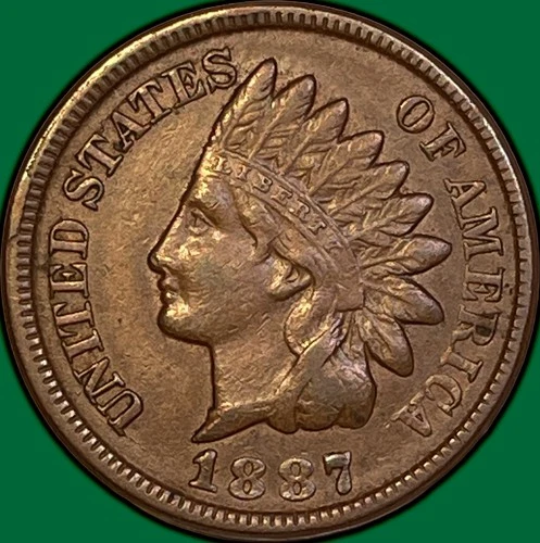 1887 Indian Head Cent Choice Very Fine VF+/XF Coin #35902