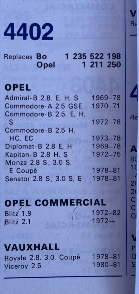  Vauxhall Carlton Royal Viceroy Opel Monza Senator  etc 3 x Distributor Caps   - Image 4 of 4