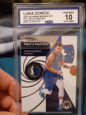 2019-2020 Panini Moasic #11 Luka Doncic International Men Of Mastery Gem Mint 10