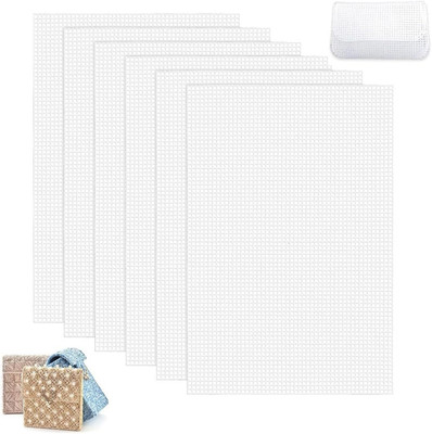 6 Stück Plastic Canvas Für Taschen Sheets Kunststoff Kreuzstich Meshstoff Leinwa
