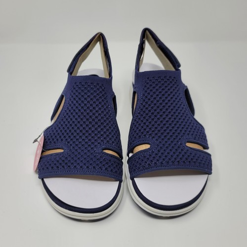 Ryka Women's Stretch Knit Sport Slingback Sandals Micha Navy Blue Sz 7.5W New - Picture 2 of 10