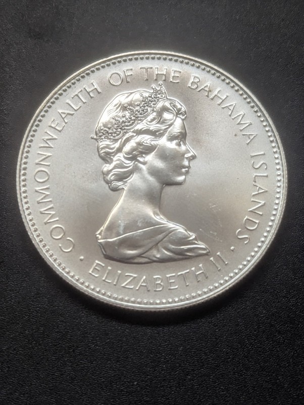 NO RESERVE 1971 Bahamas Islands Silver Two Dollar $2 ONLY 88K Minted .8862 ASW