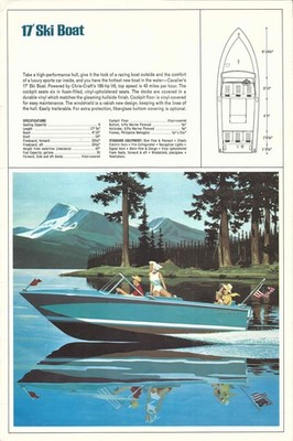 Classic 1970s Ski Boat Poster 🌊🚤 - 24x36” Mid-century Modern