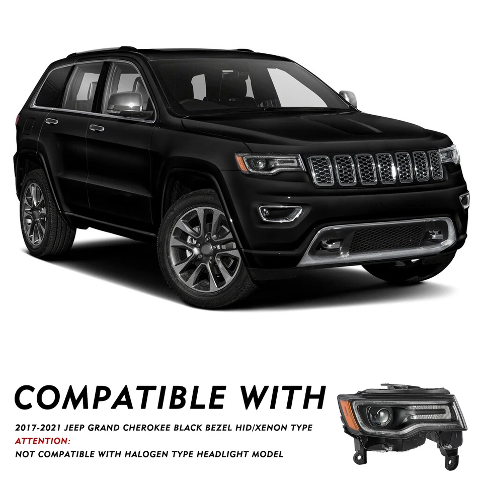 Faro derecho estilo OE para Jeep Grand Cherokee 2017-2021 HID/Xenon negro Foto 4 de 4