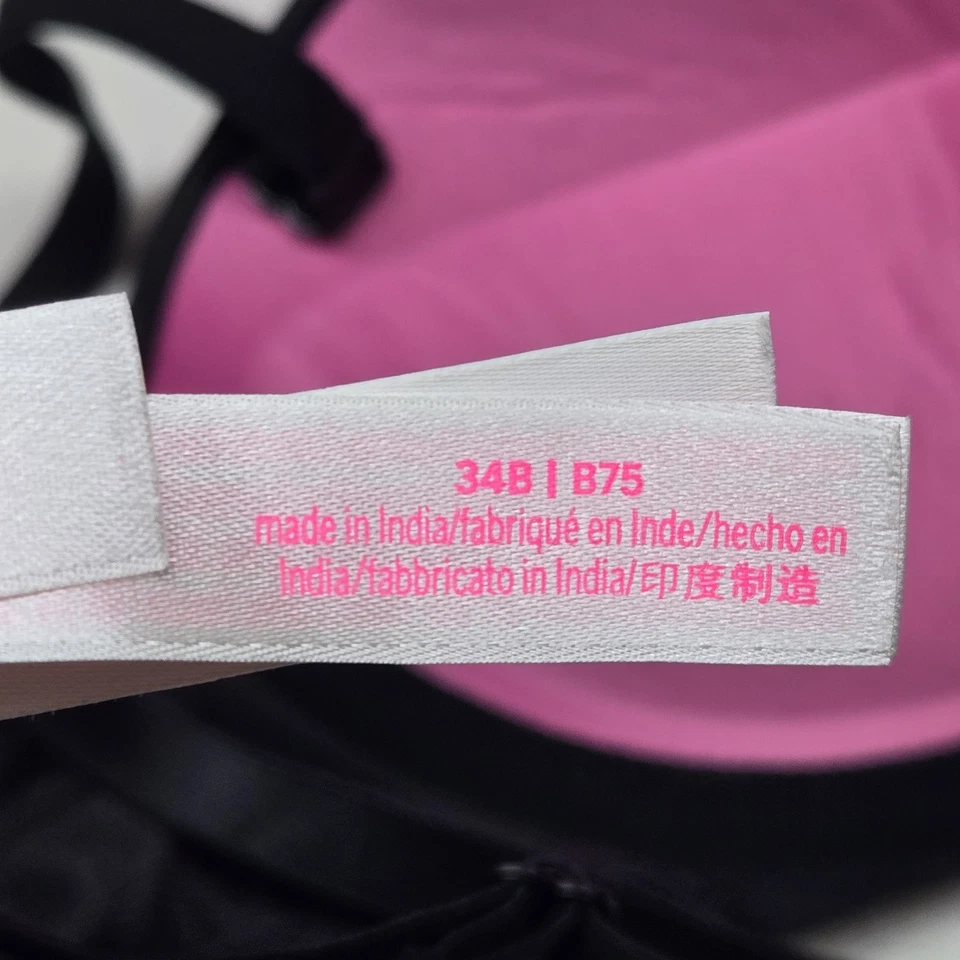 Sujetador ROSA Victoria's Secret para mujer 34B negro push up usar en todas partes con aros Foto 4 de 4