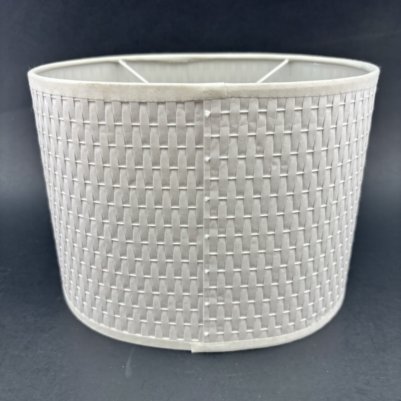 IKEA Alang 9” Oval Off White Woven Wall Lamp Light Shade Lampshade Basket thumbnail 5