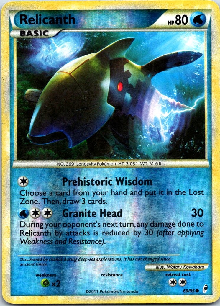 Relicanth 69/95 Common Reverse Holo Call of Legends HP Pokemon