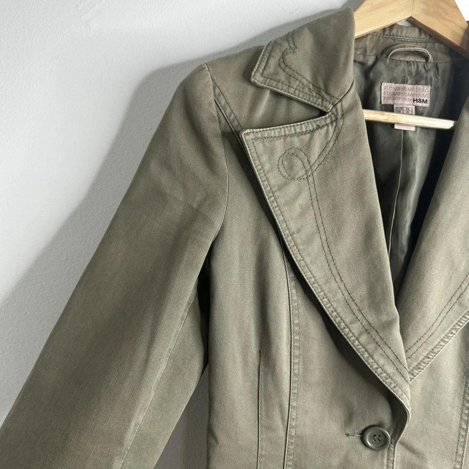 Chaqueta Blazer Y2K H&M Mujer 6 Bordada Western Utilidad Militar Años 90 Vaquera Foto 4 de 4
