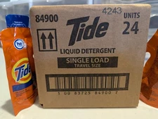 Tide Single Machine Load Liquid Laundry Detergent, 1 ct - Case of 24 for Travel