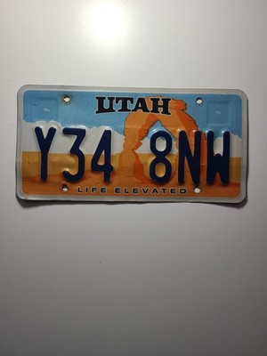 Vintage License Plate Utah Life Elevated