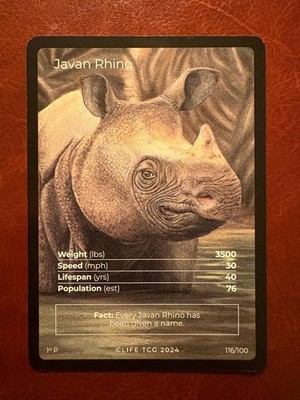 Life TCG - Javan Rhino 116/100 Promo Full Art - POP 76