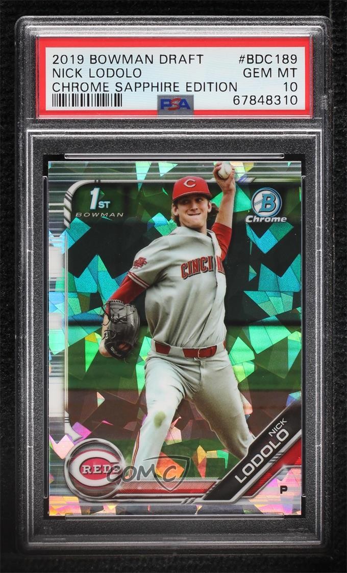 2019 Bowman Chrome Draft Sapphire Edition Nick Lodolo PSA 10 GEM MT 0c3e