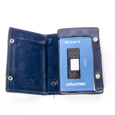 Sony Walkman TPS-L2 Blue  Original Leather Case Genuine - For Parts/Repair