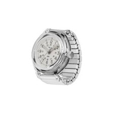 Timex Ring Watch TW2Y78100 Camper Clear Silver Quartz Expansion Band Men Women