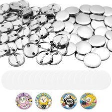 VEVOR Button Maker Supplies 200 Sets 1.26 in / 32 mm Pin Back Button Badge Parts