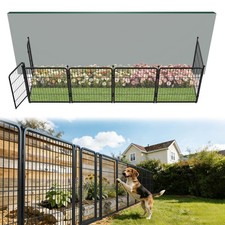 FXW Garden Fence Outdoor for the Yard   32in H x 13.6ft L Heavy Duty Metal ...