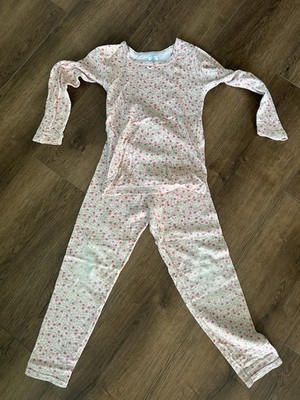 Petit Bateau Girls Pajama Set 8A 126cm Floral Pink Cotton Wool Sleepwear