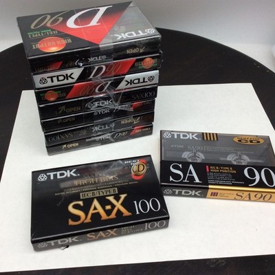 Lot of 9 NEW Sealed TDK Cassette Tapes - 1 SA90, 3 SA-X100, 5 D-90  FREE SHIP