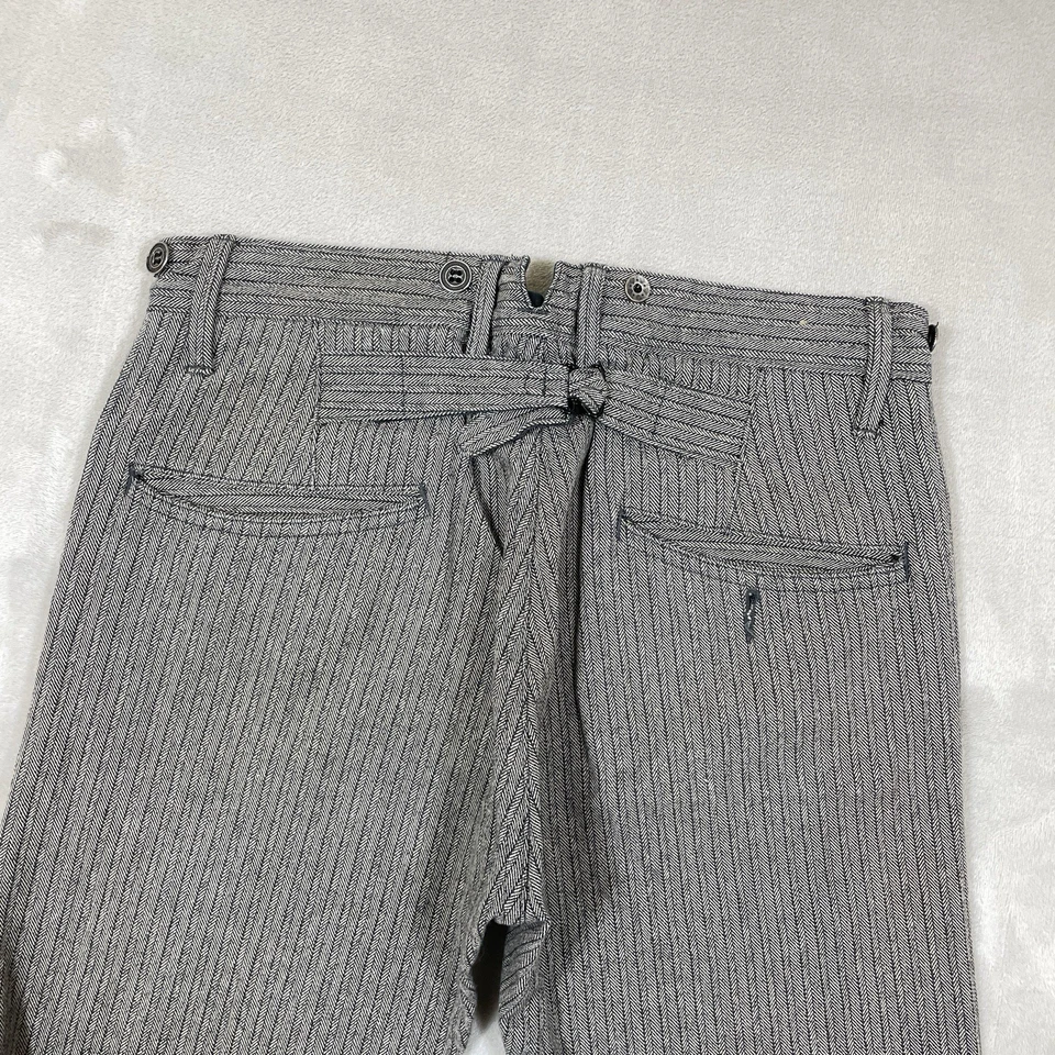 Ralph Lauren RRL Herringbone Twill Buckle Back Antique Cotton Pants 1800s 29x32 - Image 4 of 4