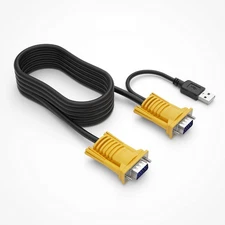 MT-VIKI 2-in-1 USB VGA KVM Cable 1.8m (6ft) for USB KVM Switch VGA 6ft