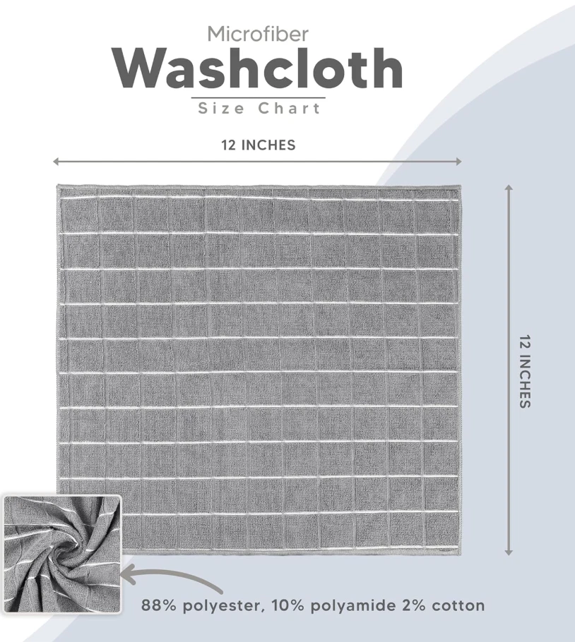 Paquete de 8 paños de lavado Utopia Towels, 12 por 12 pulgadas, altamente absorbentes, súper suaves Foto 3 de 4