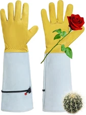Rose Gloves for Men & Women, Long Leather Gardening Gloves Thorn Proof, Best Gar