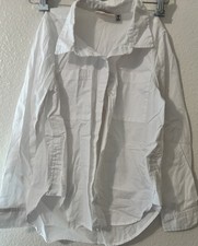 Boys Medium 10 Kidpik White Button Up Dress Shirt W/ Pockets