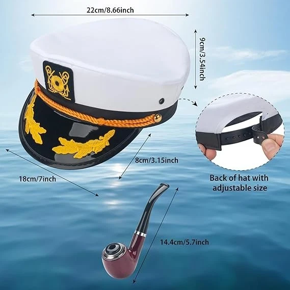 Hugh Hefner Capitán Sombrero Adulto Playboy Yate Marinero Barco Disfraz Accesorio Nuevo Foto 3 de 4