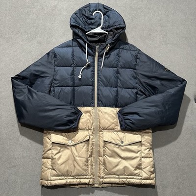 Quicksilver Jacket Mens Large Blue Gold Ski Snowboarding Colorblock Puffer Coat
