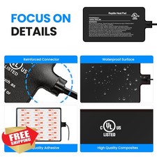 Simple Deluxe Reptile Heating Pad, 4x7 Inch, 4W, Temp Knob