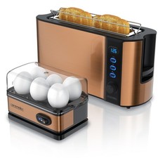 Arendo 1x Toaster, 2 Scheiben, Kupfer + 1x Ei...
