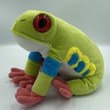 Wild Republic Red Eye Tree Frog 10" Plush Stuffed Animal Green Toy 2016