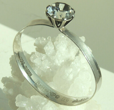 Bengt Hallberg Schweden Modernist Bergkristall Silber Armreif LINDSTROM Vintage