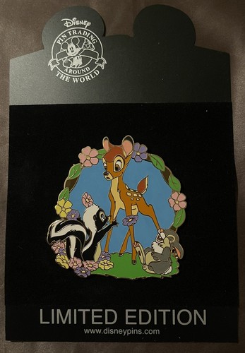 Disney Shopping BAMBI Pin LE 100 THUMPER & FLOWER Playing Pin